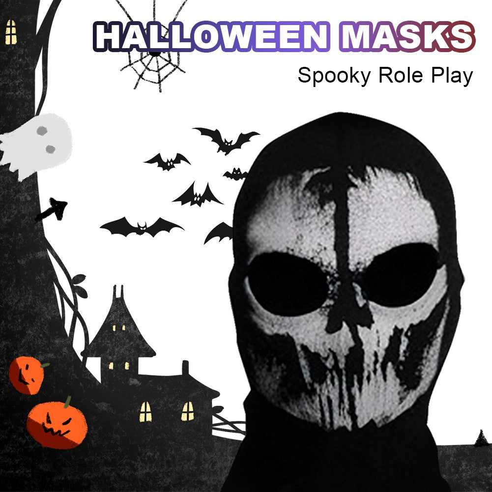 Halloween Ghost Full Face Mask Skull Scary Ghost Skeleton Motorcycle Cycling Headmask for Halloween Cosplay Balaclava Halloween