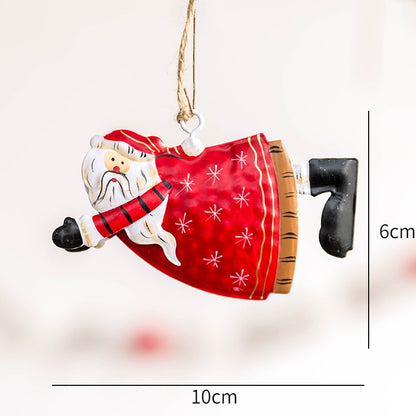 Metal Iron Red Mailbox Hanging Ornament Christmas Tree Pendant Letters To Santa Claus Home Christmas Decoration