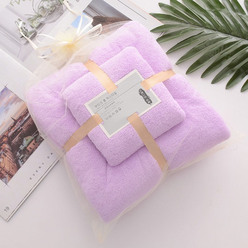 2PC Bath Towels Set Super Soft Highly Absorbent Quick-drying Coral Velvet Bath Towel For Adults Hotel & Spa Use