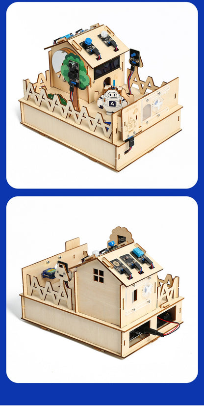 ACEBOTT Smart Home STEM STEAM Starter Kit Wooden House IoT Wifi Blockly Programming for ESP32 Arduino