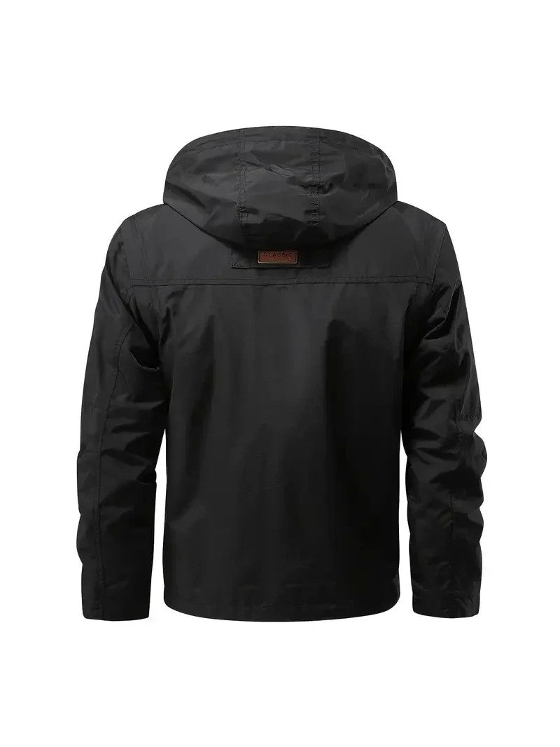 Men's Casual Waterproof Multi Bag Cargo Jacket Vest Suitable for Outdoor Activities Detachable Windproof Hooded Jacket  Jacket