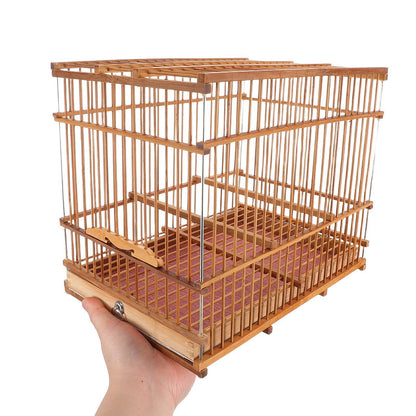 Gaiola de Pássaro Pequena de Bambu Tecido Transportador de Pássaros para Exteriores Gaiola de Papagaio Portátil e Leve para Tentilhões Canários e Periquitos