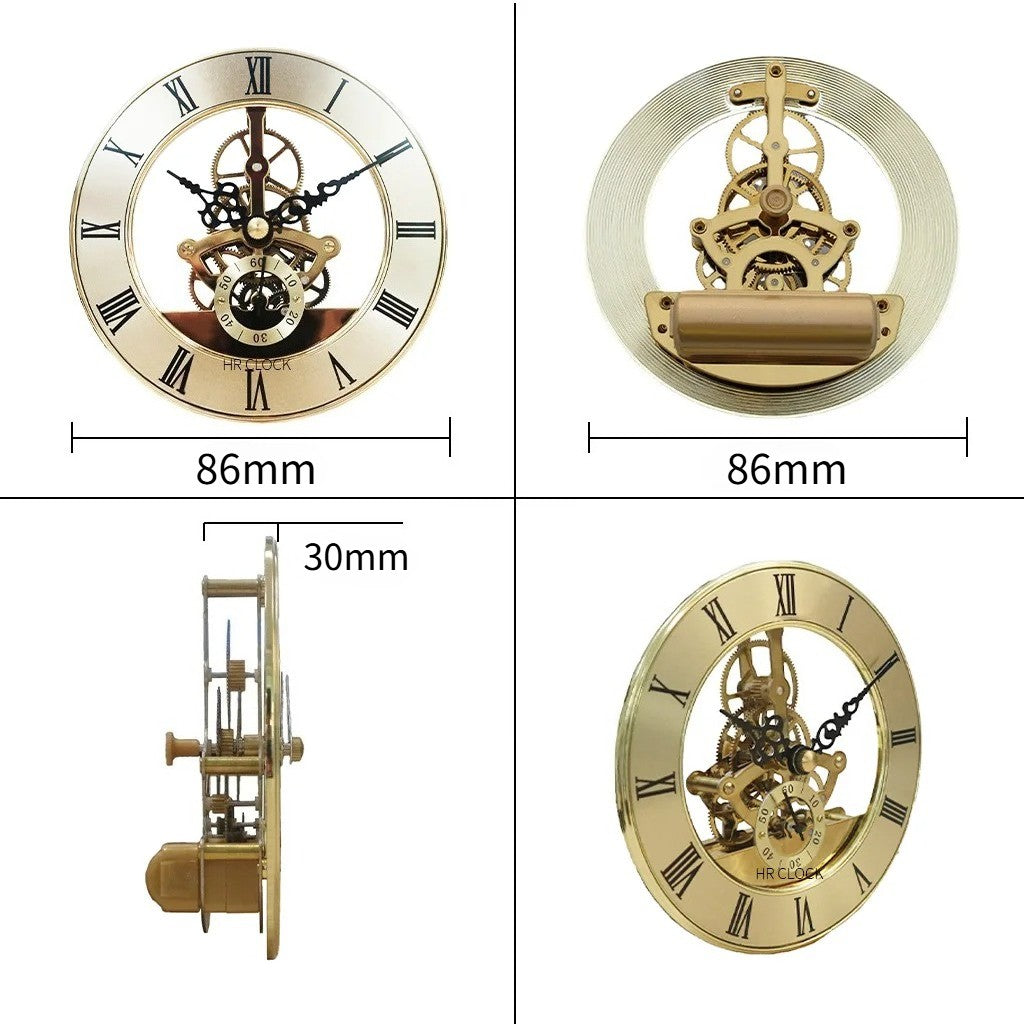 DIY Creative Mechanical Clock Ornament Frameless Metal Skeleton Clock Movement Home Silent Clock Living Room Office Decoration