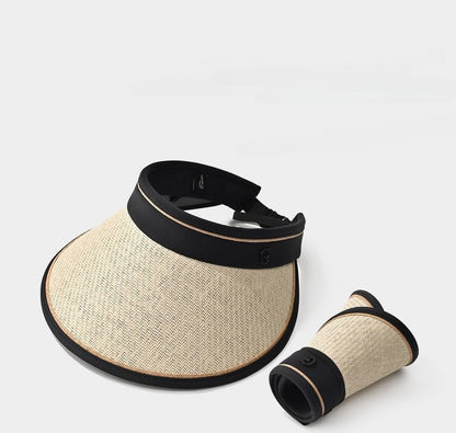 upf50+ Sunblock Sunshade New outdoor sun hat UV protection foreign air straw empty top hat