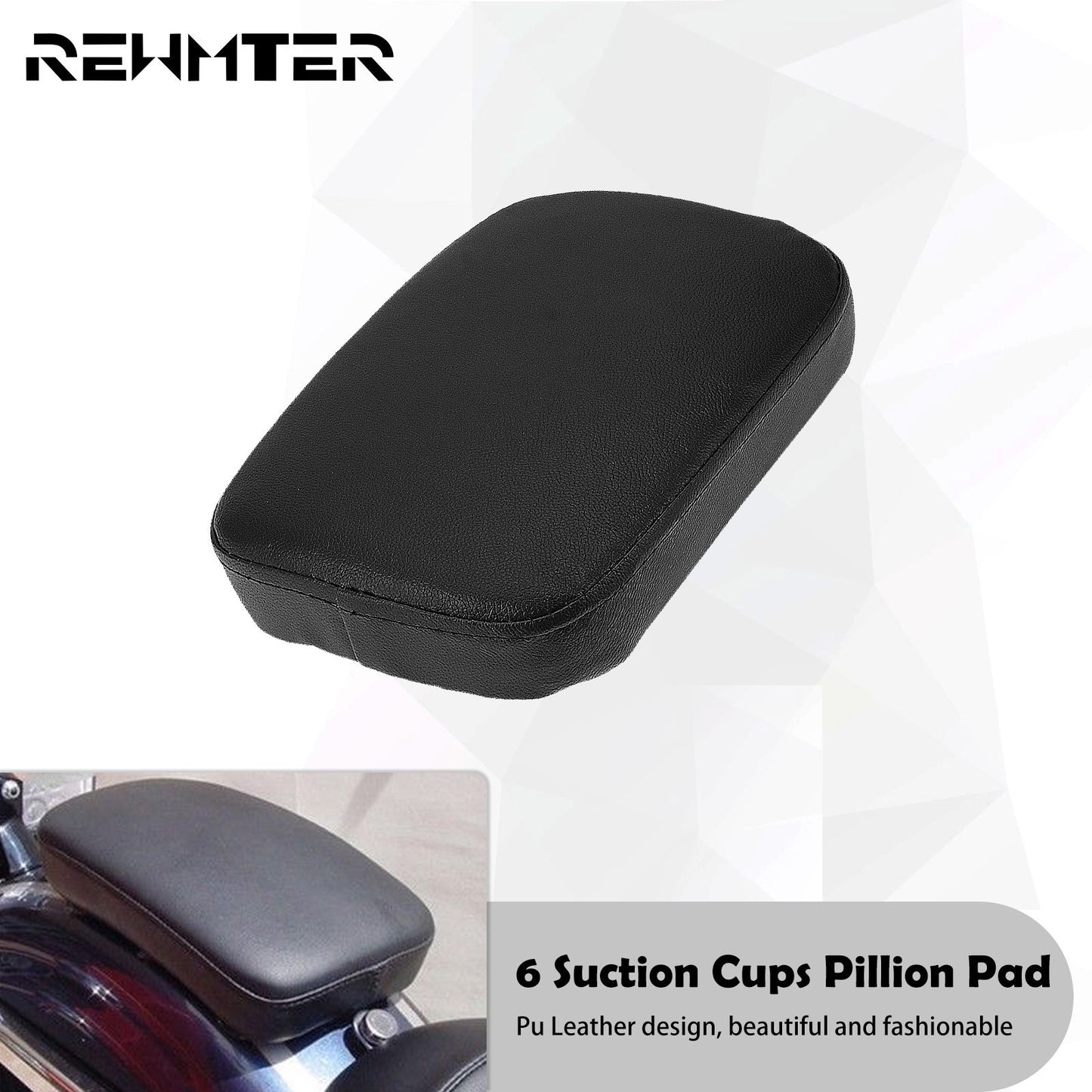 Almofada Traseira para Passageiro de Moto Banco com Ventosa para Harley Touring Sportster XL Softail Dyna Road Glide