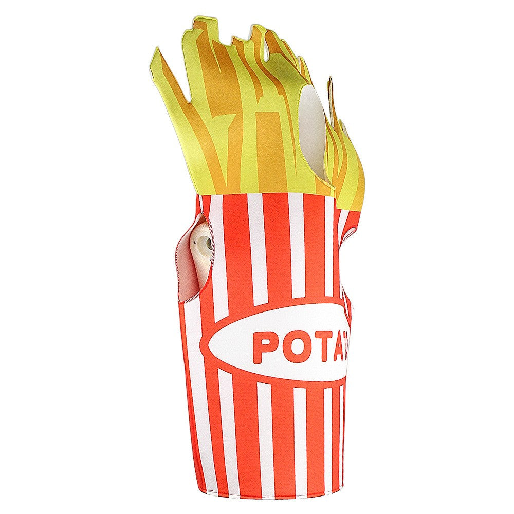Adult Funny 3D Print Hot Dog Costume Halloween Food Sausage Pizza Burger French Fries Cosplay One-Piece Costume Party Jumpsuit