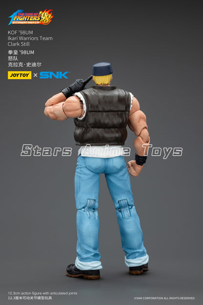 Original JOYTOY 1/18 Action Figure SNK KOF'98UM Ikari Warriors Team Leona Heidern/Ralf Jones/Clark Still Modelo de Brinquedo