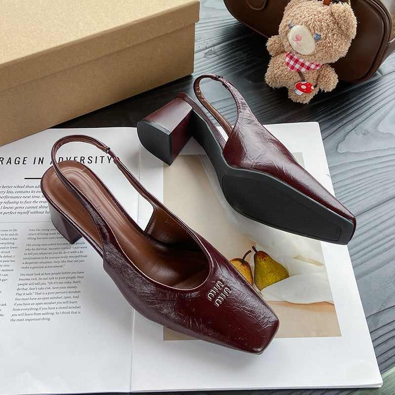 Sexy High Heels Women Sandals Summer Dress Party Shoes New Square Toe Designer 2025 Walking Slides Mujer Zapatos Pumps