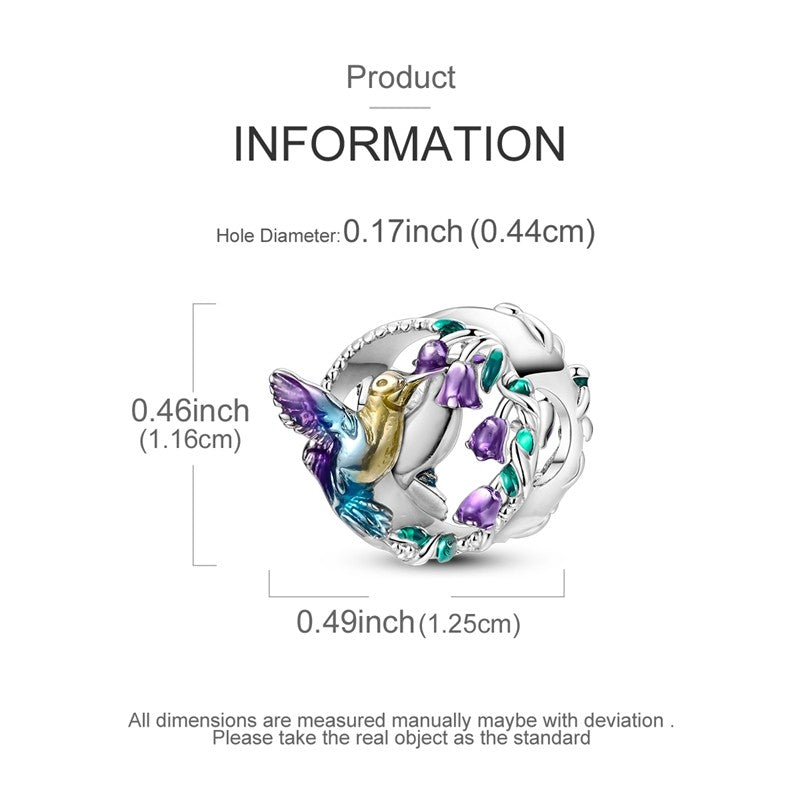 Pingente Charm Libélula Tema Primavera Prata Esterlina 925 Borboleta Flor Pendente Compatível com Bracelete Colar Joias DIY