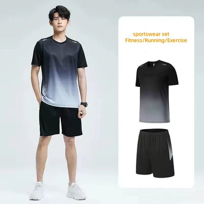 Running Sets Men Sportswear Short sleeve Clothes Fitness Basketball tennis Soccer Plus Size Gym Clothing 2 pieces Sports Suits