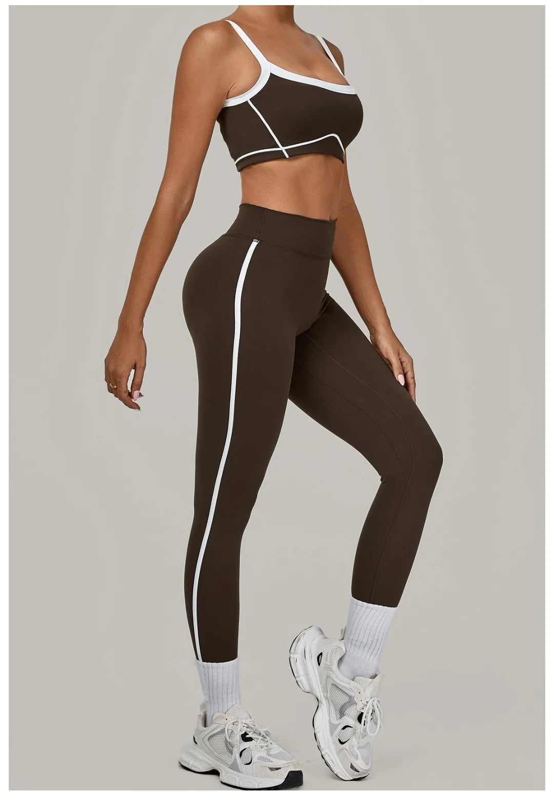 Yoga Suit Sports Fitness High Waist Peach Hip Tight Removable Padding Sports Bra Outfit Running Workout Clothes Gym Leggings Set