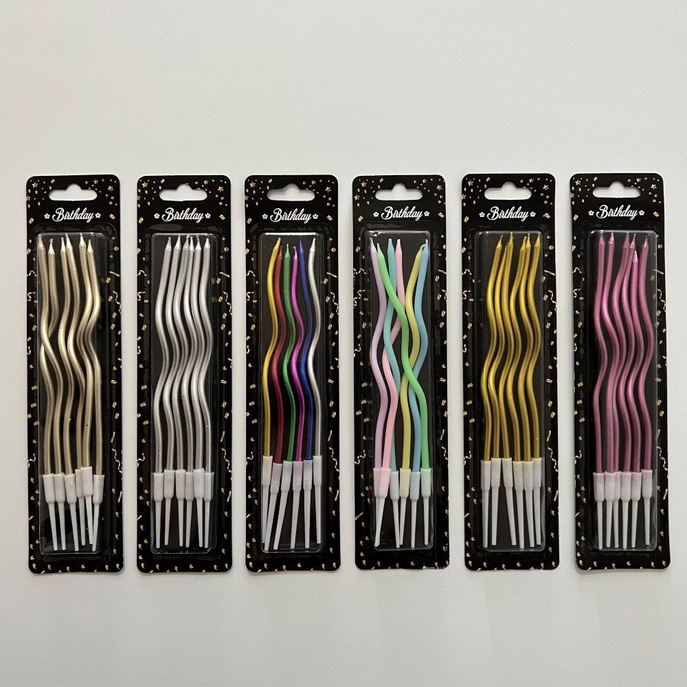 6/12/48pcs Birthday Candles Spiral Cake Candles  Long Thin Cake Candles For Wedding Party And Cake Decoration