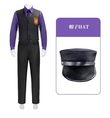 Anime William Afton Cosplay Costume FNaF Purple Guy Costume Five Nights /at Freddy's Doujin Outfit Halloween Party Clothes