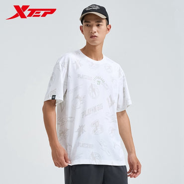 Xtep Short Sleeve Knitted Shirt For Men 2024 Summer Everyday Men's T-shirt Breathable Fashion Soft Outdoor Tops 976229010263