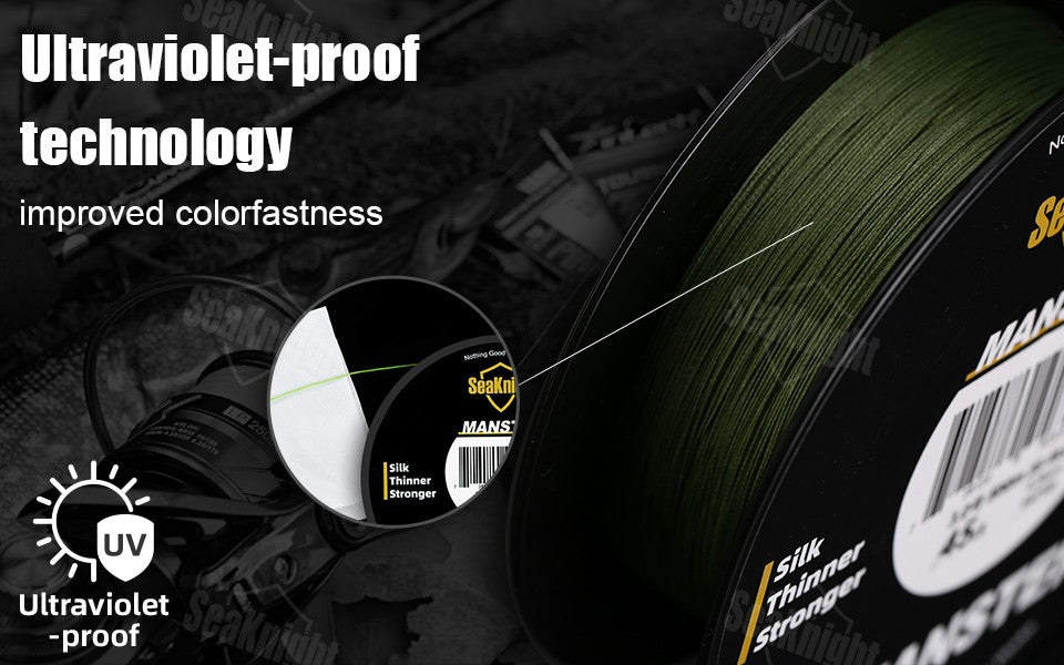 Linha de Pesca SeaKnight W8 II 300M PE, 8 Fios, Multifilamento Trançado, Revestimento Atualizado de Resina de Silicone, Pesca em Água Salgada