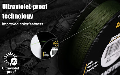 Linha de Pesca SeaKnight W8 II 300M PE, 8 Fios, Multifilamento Trançado, Revestimento Atualizado de Resina de Silicone, Pesca em Água Salgada