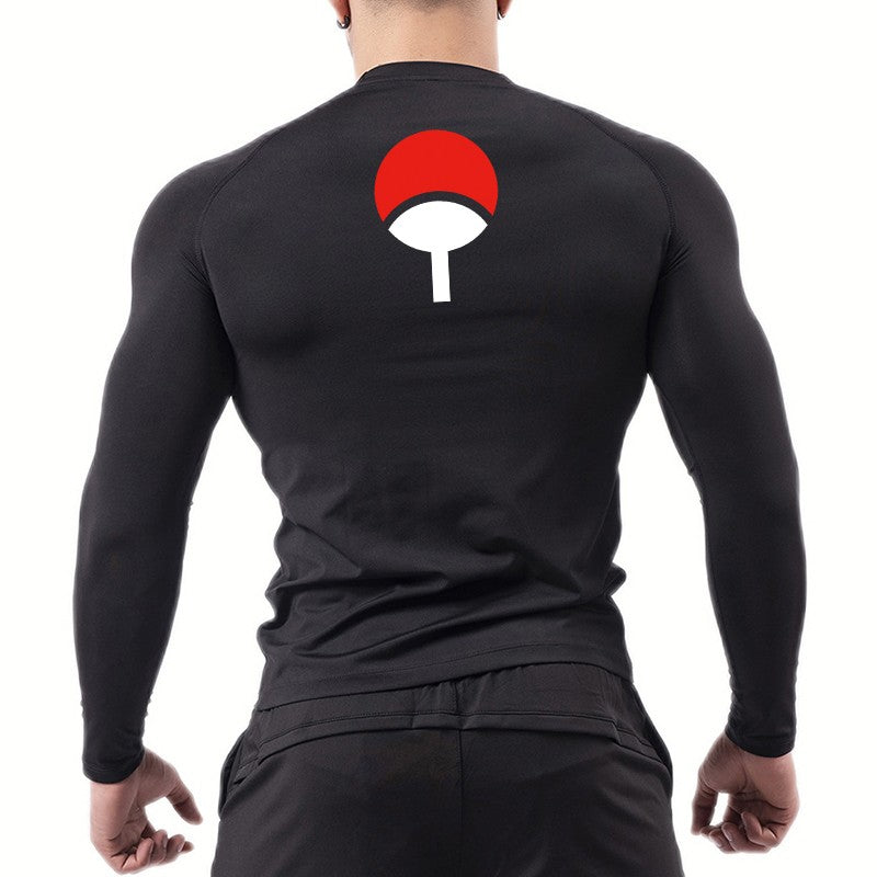 Graphic Compression Shirts for Men Athletic Quick Dry Rash Guard Stretchy Baselayers Undershirts Gym Workout Running Tshirt Tops