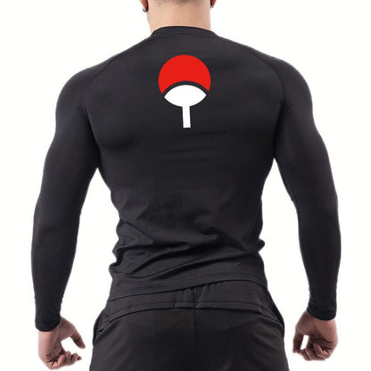 Graphic Compression Shirts for Men Athletic Quick Dry Rash Guard Stretchy Baselayers Undershirts Gym Workout Running Tshirt Tops