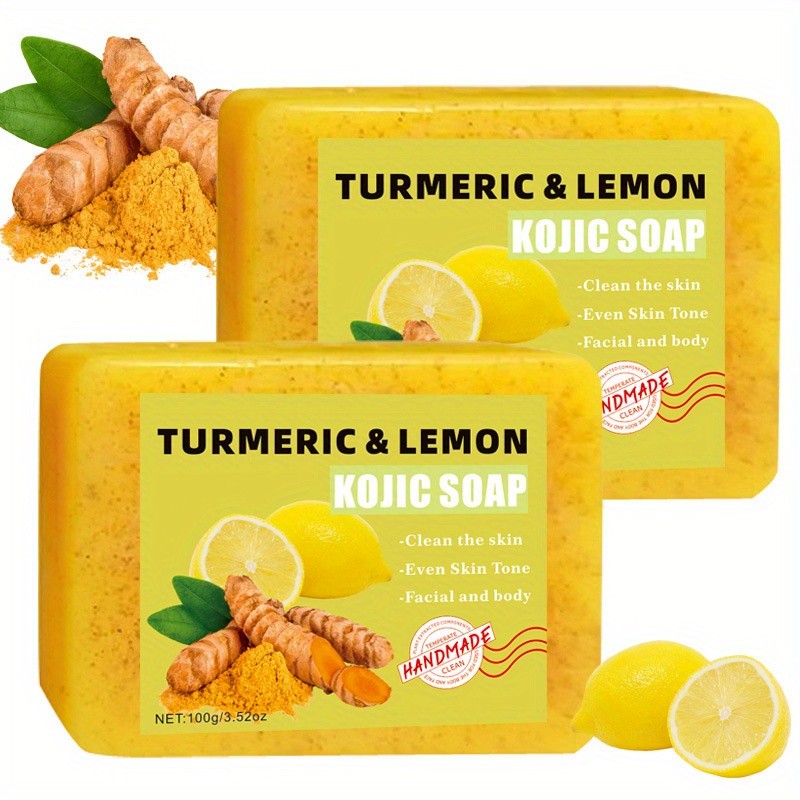 Sabonete amarelo de limão e gengibre e sabonete de ácido cítrico, adequados para banhar o corpo todo, hidratando e limpando profundamente