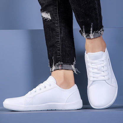 Oiaano Wide Toe Men Minimalist Shoes Comfortable Sneakers Leather Casual Shoes Black Slip On Leisure Loafers Drive Office