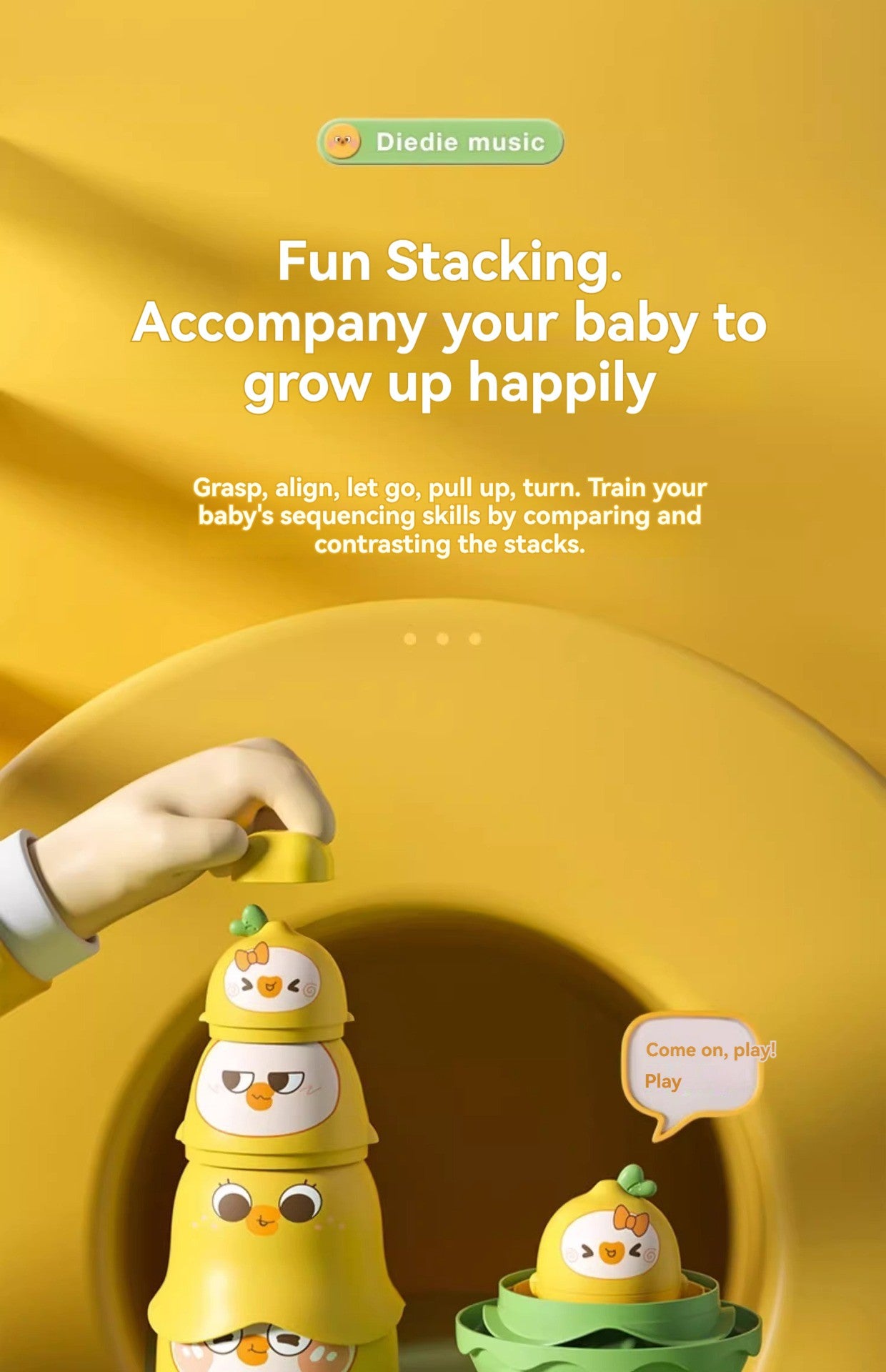 Stacking Toy Baby Russian Nesting Dolls Baby Teething Rings Infant Educational Stacking Cups Toy