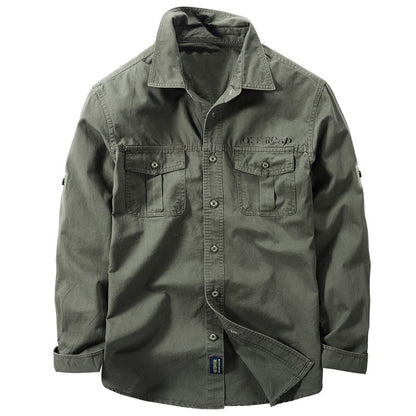 Brand Cotton Shirt Men's Spring Casual Cargo Shirts Male Long Sleeves Shirts Camiseta Masculina Plus Size 5XL 6XL