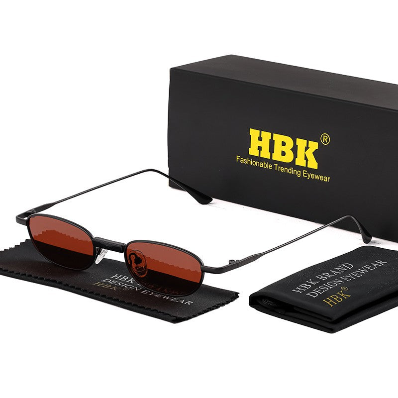 Óculos de Sol HBK New Retrô Polarizados Masculino Armação Pequena Lentes Tac Óculos de Sol Punk Feminino Pesca Óculos de Festa ao Ar Livre