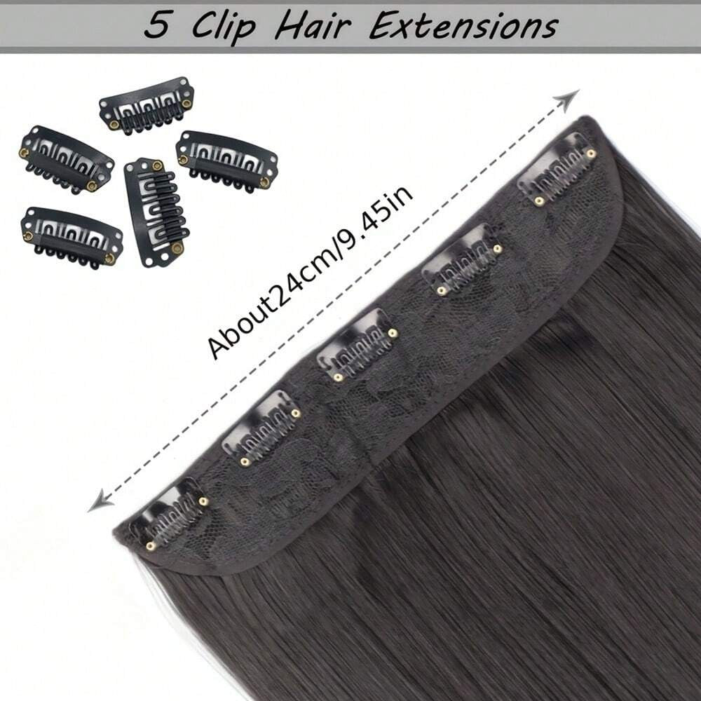 24 polegadas/32 polegadas/40 polegadas Cabelo Sintético Liso Comprido Aplique Tic-Tac Extensão de Cabelo Peça de Cabelo Natural Preta para Mulheres