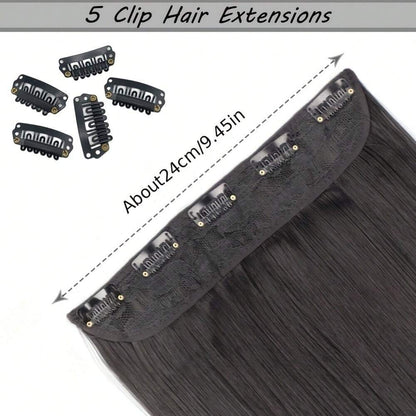 24 polegadas/32 polegadas/40 polegadas Cabelo Sintético Liso Comprido Aplique Tic-Tac Extensão de Cabelo Peça de Cabelo Natural Preta para Mulheres
