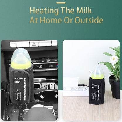 Portable USB Bottle Warmer Travel Milk Heat Keeper Car Baby Bottle Warmer Bottle Heating Bag for Breastmilk and Formula with USB
