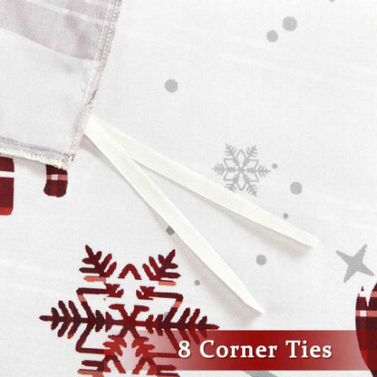 Merry Christmas Duvet Cover Christmas Elk Snowflakes Red Bedding Set Happy New Year Quilt Cover Holiday Gifts Bedroom Decoration