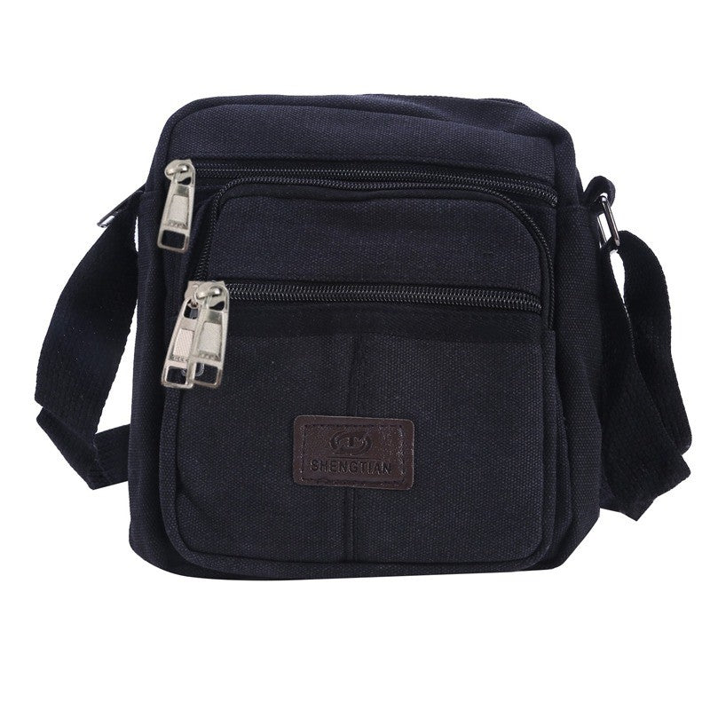 Multifunctional Men's Shoulder Bag Flap Solid Color Casual Messenger Canvas Travel Male Crossbody Bags