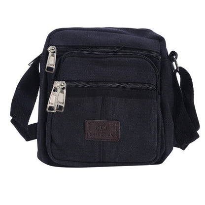 Multifunctional Men's Shoulder Bag Flap Solid Color Casual Messenger Canvas Travel Male Crossbody Bags