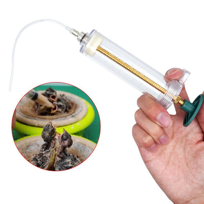 Seringa de Alimentação para Filhotes de Papagaio e Pombo 10/20/30/50/100ml Injeção Veterinária Contínua Alimentador de Pássaros Mistura de Silicone