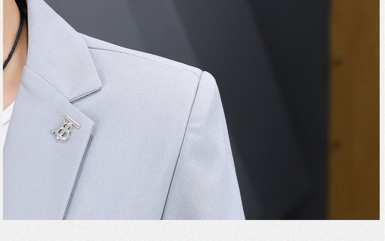 High-quality, fashionable, stylish, versatile and trendy business casual suit men's solid color fitted top