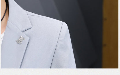 High-quality, fashionable, stylish, versatile and trendy business casual suit men's solid color fitted top