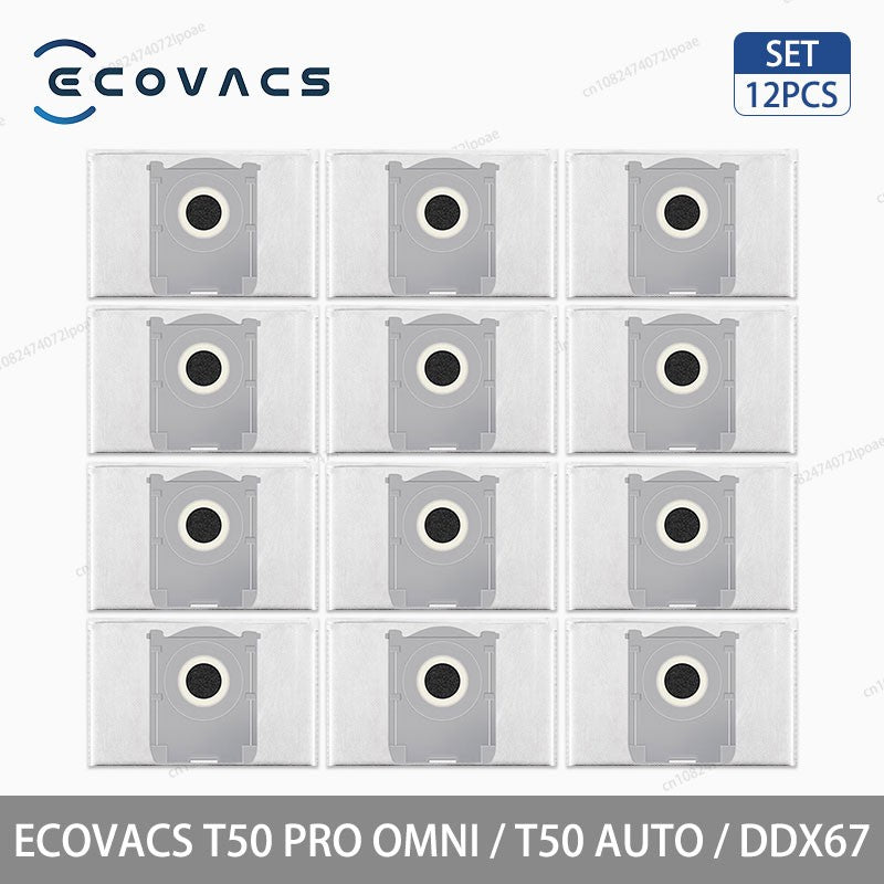 Acessórios para Aspirador Robô ECOVACS T50 PRO OMNI / T50 AUTO / DDX67 Escova Principal Escova Lateral Filtro Hepa Pano de Limpeza Saco de Pó Peças