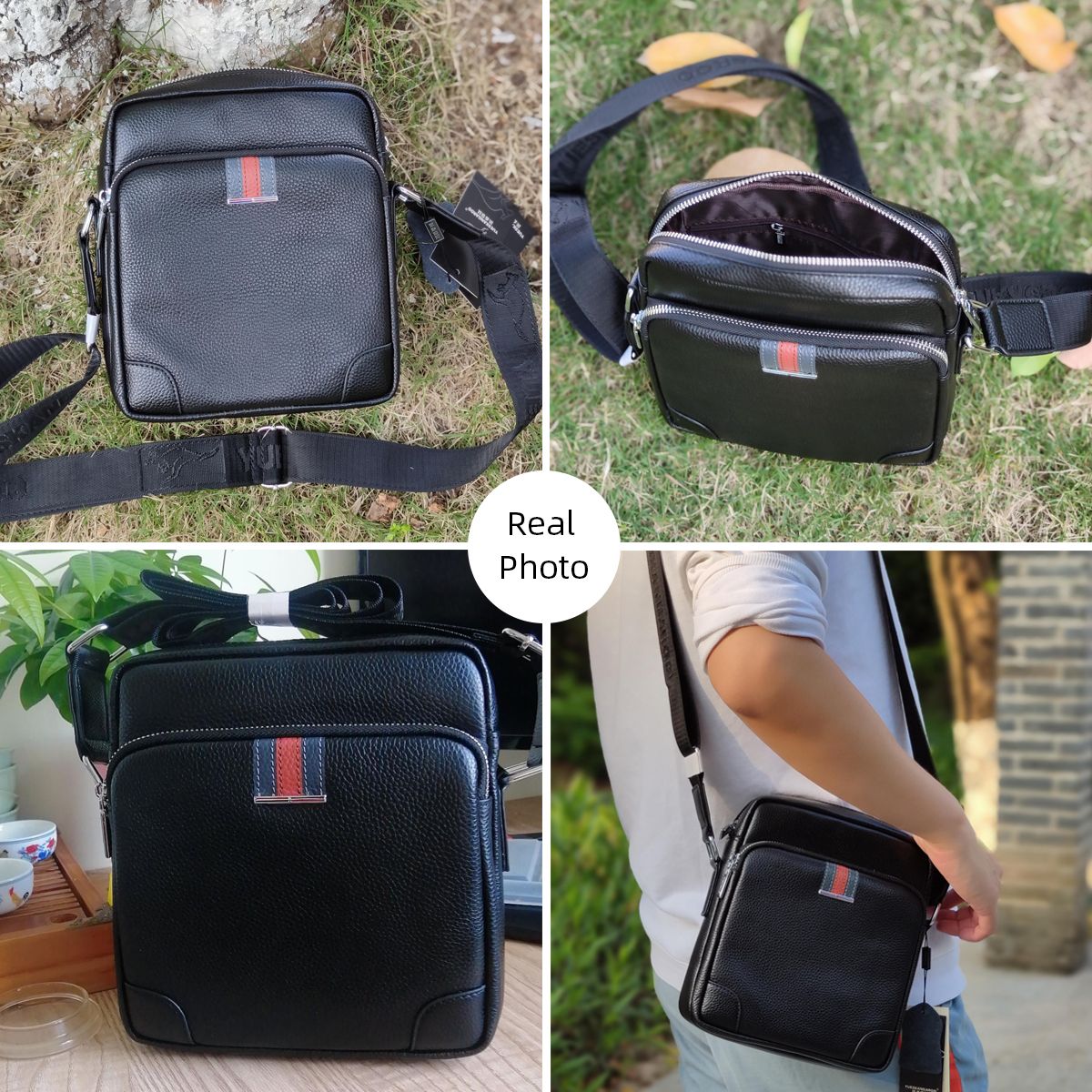 Famous Brand Small Men's Bag Genuine Leather Men Shoulder Bag Messenger Bag Fashion Business Man Crossbody Bag Cowhide Briefcase