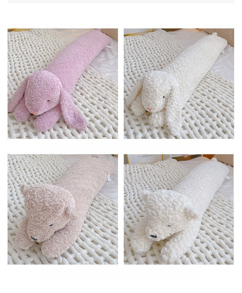 Large Rabbit Body Pillow Long Bear Cute Stuffed Animal Rabbit Sleeping Cushion Decorative Body Pillow Chair Back Cushion Decor