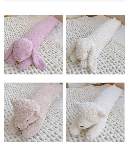 Large Rabbit Body Pillow Long Bear Cute Stuffed Animal Rabbit Sleeping Cushion Decorative Body Pillow Chair Back Cushion Decor