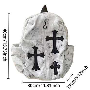 Fashionable Casual Retro Tie-Dye Print Nylon Large Capacity Durable Backpack Versatile Commuter Travel Hiking Bag Unisex
