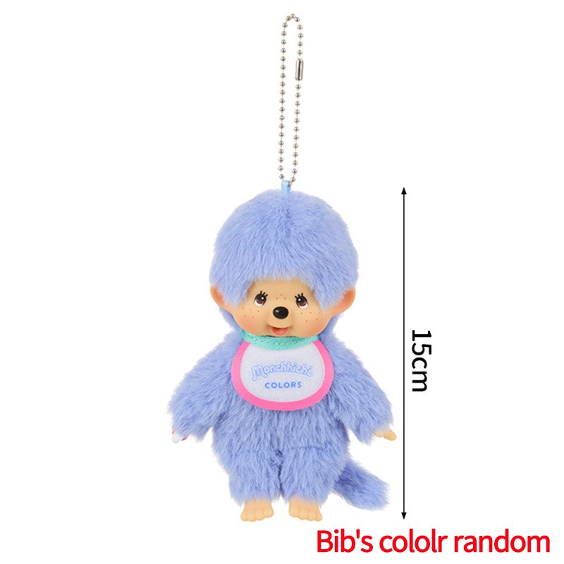 Kawaii Monchichi Doll Figure Keychain Furry Chimutan Monchhichi Figurines Hanger Pendant Bags Charm Accessories Small Gift
