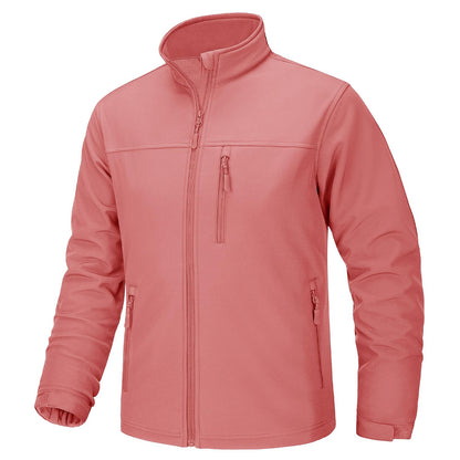 TACVASEN Waterproof Fleece Lining Windbreaker Mens Winter Work Jackets Zipper Pocket Casual Coats Full Zip Outwear Tops