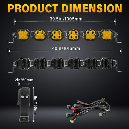 4in 30W Amer Cube LED Pod Light Spot Flood Combo Beam Work Lights,3055K/3530K Car Off-Road Driving Lamp for Truck,SUV,Motorcycle
