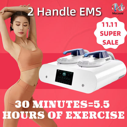 11.11 Portable 2 Handle Mini EMS 6500W Electric Muscle Stimulator 200HZ Fitness Machine Weight Loss Home Using Muscle Building