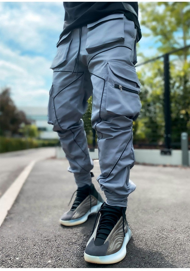 Men's Reflective Cargo Pants 2025 New Hip Hop Casual Joggers Trousers Multi-Pocket Men Sweatpants Streetwear Sports Pant M-3XL