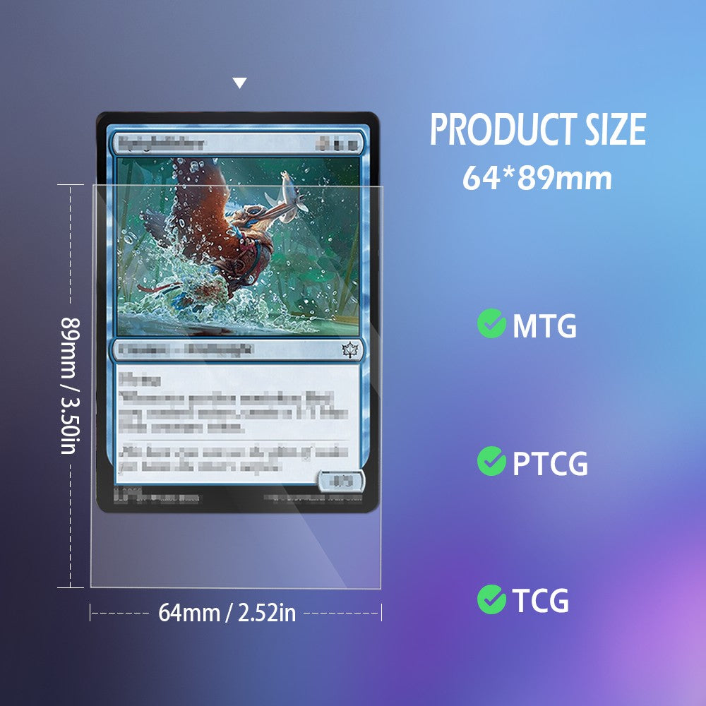 100 UNIDADES Protetores Internos de Cartas 61X88/64x89mm Dois Tamanhos Ajuste Perfeito para Cartas de Jogo YGO/MGT Os Protetores Internos de Cartas São Lisos e Resistentes