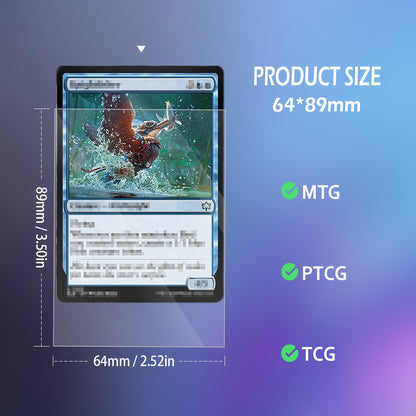 100 UNIDADES Protetores Internos de Cartas 61X88/64x89mm Dois Tamanhos Ajuste Perfeito para Cartas de Jogo YGO/MGT Os Protetores Internos de Cartas São Lisos e Resistentes
