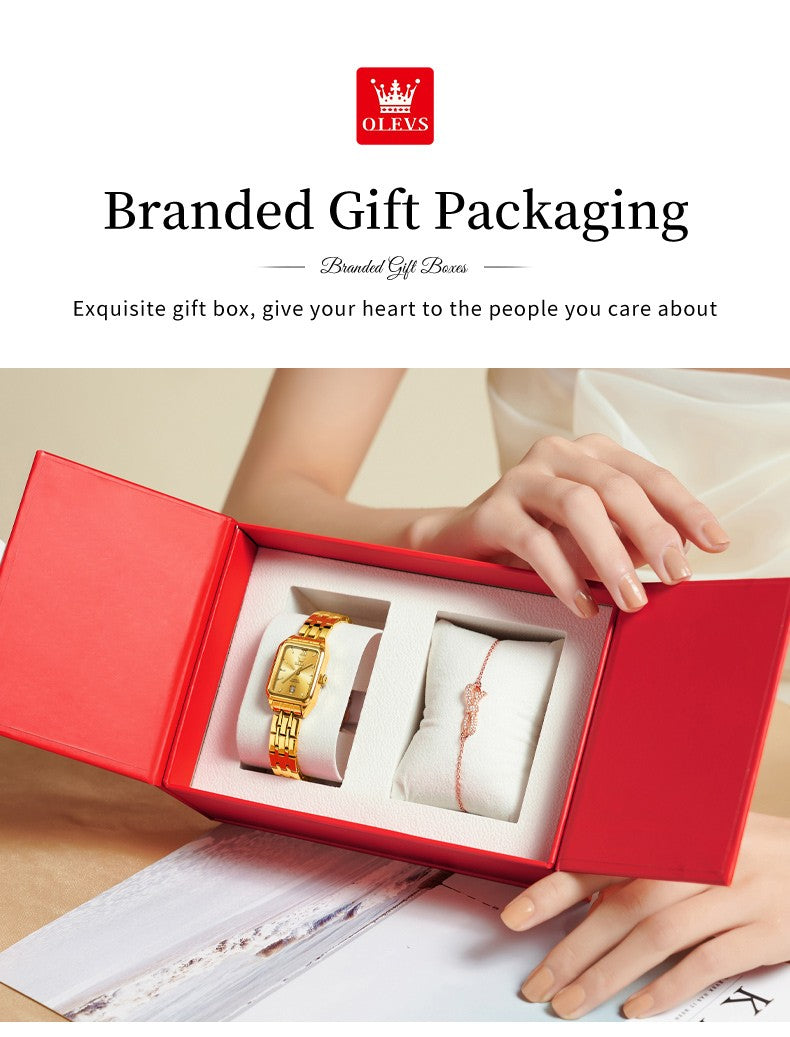 OLEVS 5616 Women Watch Luxury Brand Quartz Watch Classic Original Square Gold Women Watch Waterproof Luminous Watch Reloj Hombre