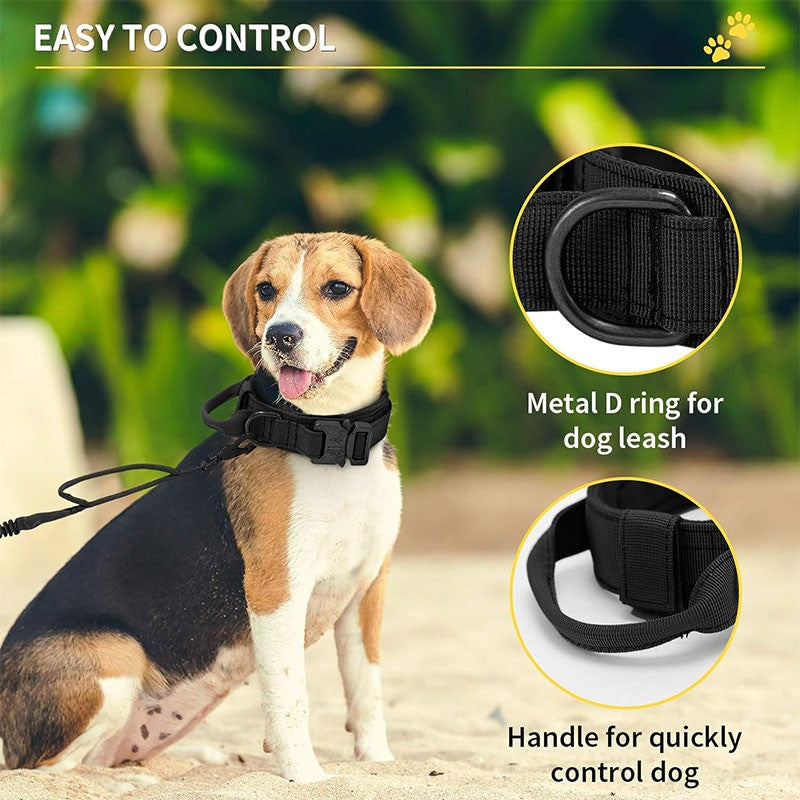 Coleira Tática Estilo Esportivo para Cães, Coleira Utilizável para Cães de Médio a Grande Porte com Capacidade de Tração para Adestramento Canino